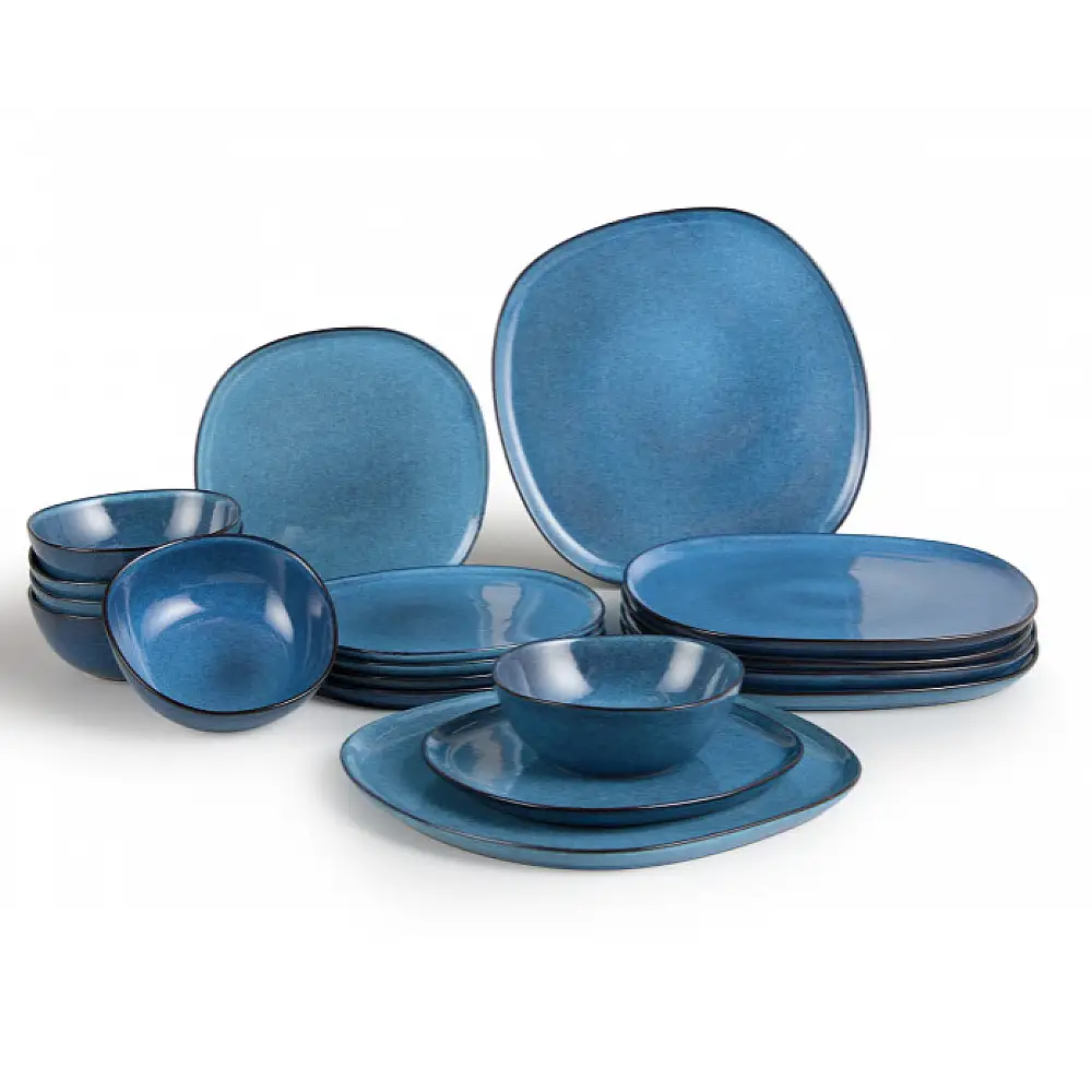 Σετ πιάτων Lott 18 τεμαχίων - Ανοιχτό Μπλε 8720604887266 Lifa-Living