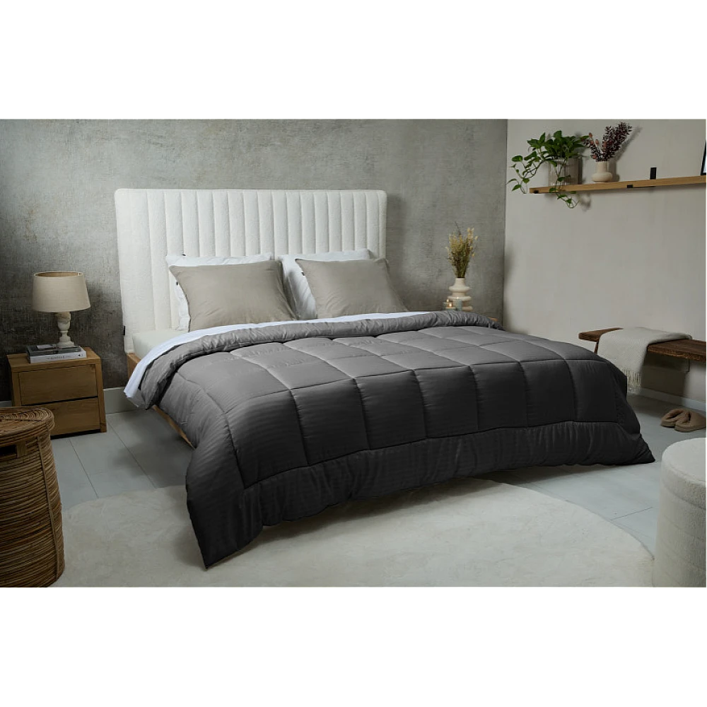 Διπλό Πάπλωμα 200 x 200 cm Ριγέ - Ανθρακί  8720604888645 SleepMed
