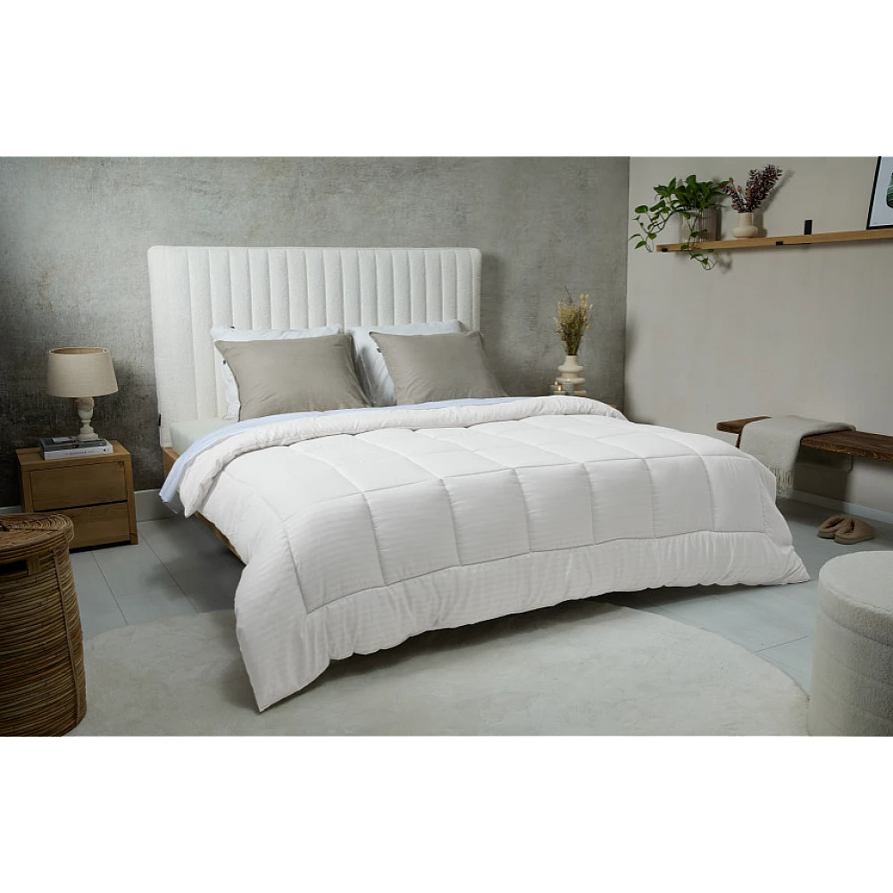 Μονό Πάπλωμα 140 x 200 cm Ριγέ - Λευκό 140 x 200 cm 8720604888546 SleepMed
