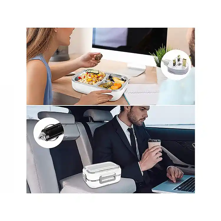 Ηλεκτρικό Lunchbox - Θερμαινόμενο Φαγητοδοχείο 40W 25.5 x 19 x 12 cm Λευκό&Γκρι 5907451366981 Verk Group