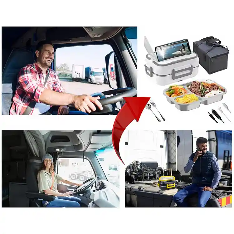 Ηλεκτρικό Lunchbox - Θερμαινόμενο Φαγητοδοχείο 40W 25.5 x 19 x 12 cm Λευκό&Γκρι 5907451366981 Verk Group