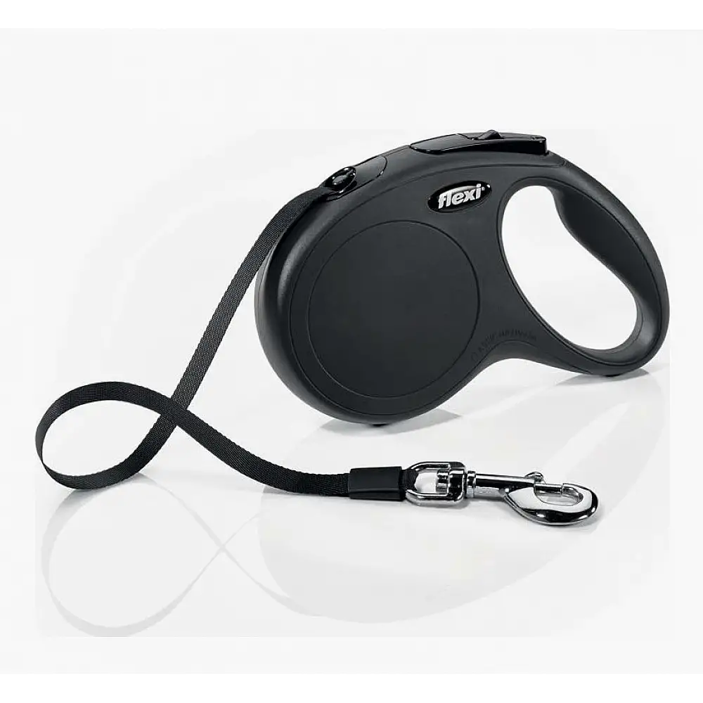 Πτυσσόμενο Λουρί/Οδηγός Σκύλου Flexi New Classic M  Ιμάντας 5m Έως 25kg Μαύρο 4000498032220 Flexi