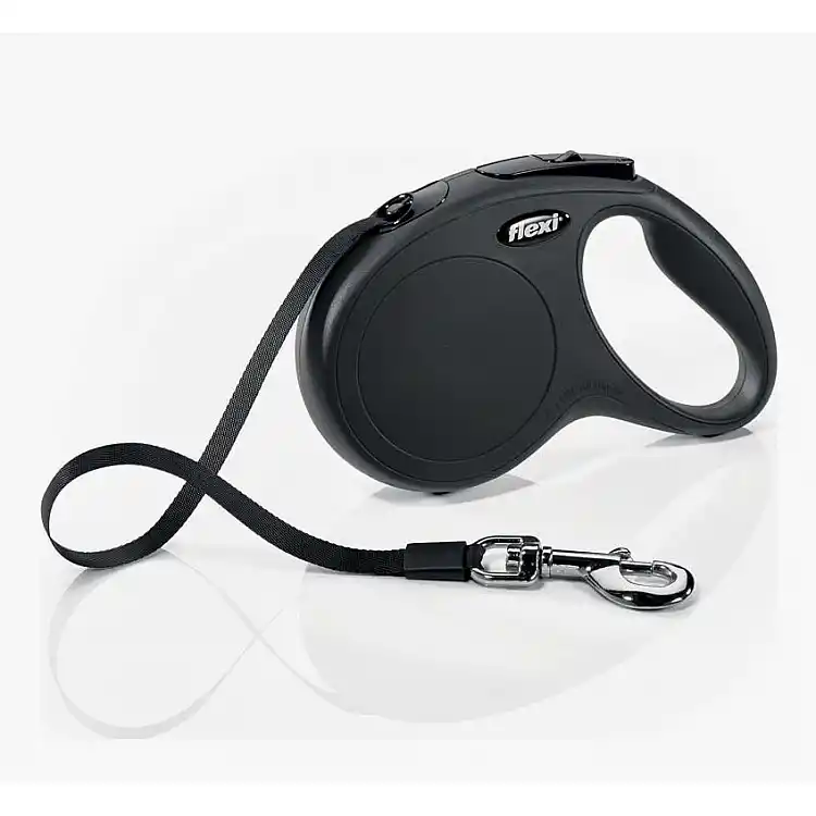 Πτυσσόμενο Λουρί/Οδηγός Σκύλου Flexi New Classic M  Ιμάντας 5m Έως 25kg Μαύρο 4000498032220 Flexi