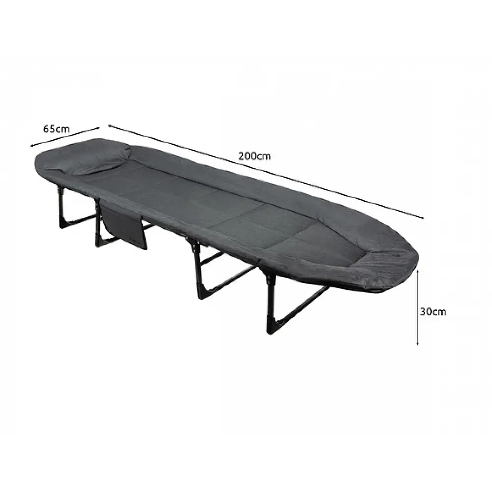 Πτυσσόμενο Κρεβάτι Camping με Στρώμα 200 x 65 x 30 cm Γκρι 25380 Trizand