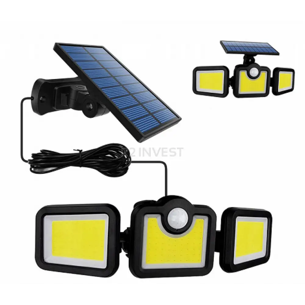 Ηλιακό Φωτιστικό Τοίχου 3 σε 1 με Καλωδιωμένο Ηλιακό Πάνελ και Τηλεχειριστήριο  5908222228279 SPM