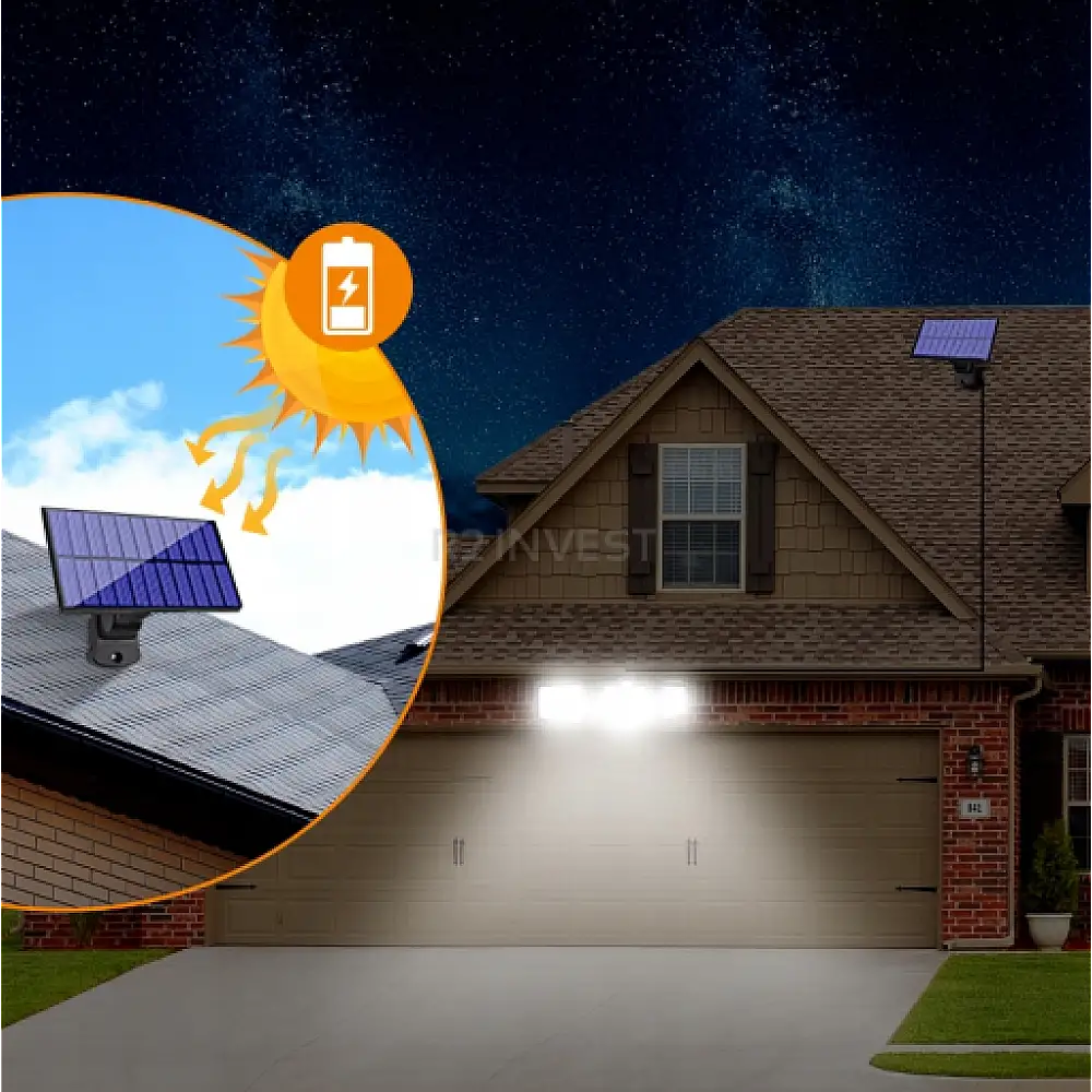 Ηλιακό Φωτιστικό Τοίχου 3 σε 1 με Καλωδιωμένο Ηλιακό Πάνελ και Τηλεχειριστήριο  5908222228279 SPM