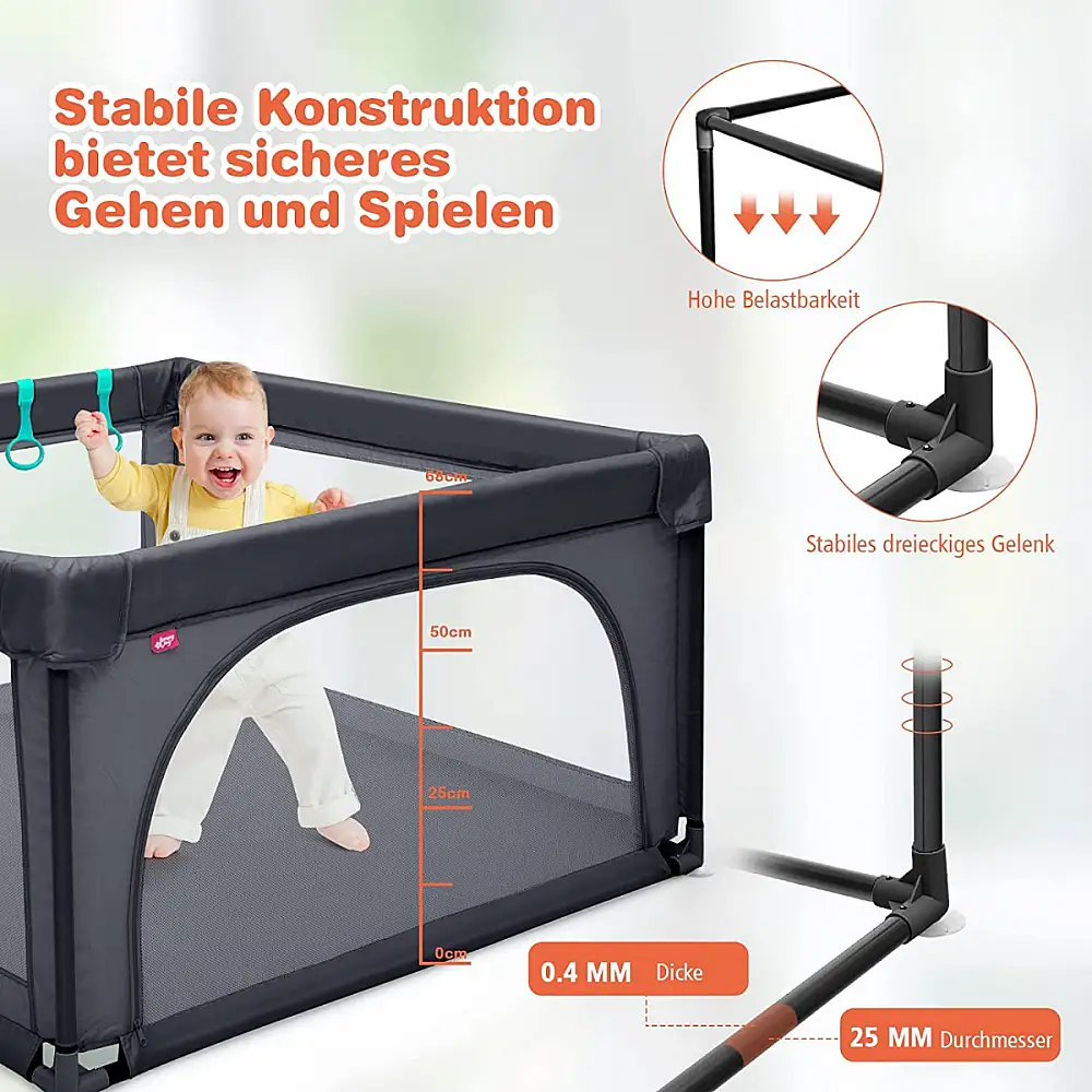 Costway Παιδικό Πάρκο 120 x 120 cm με 50 Μπάλες και Αναπνεύσιμο Δίχτυ UY10036SH