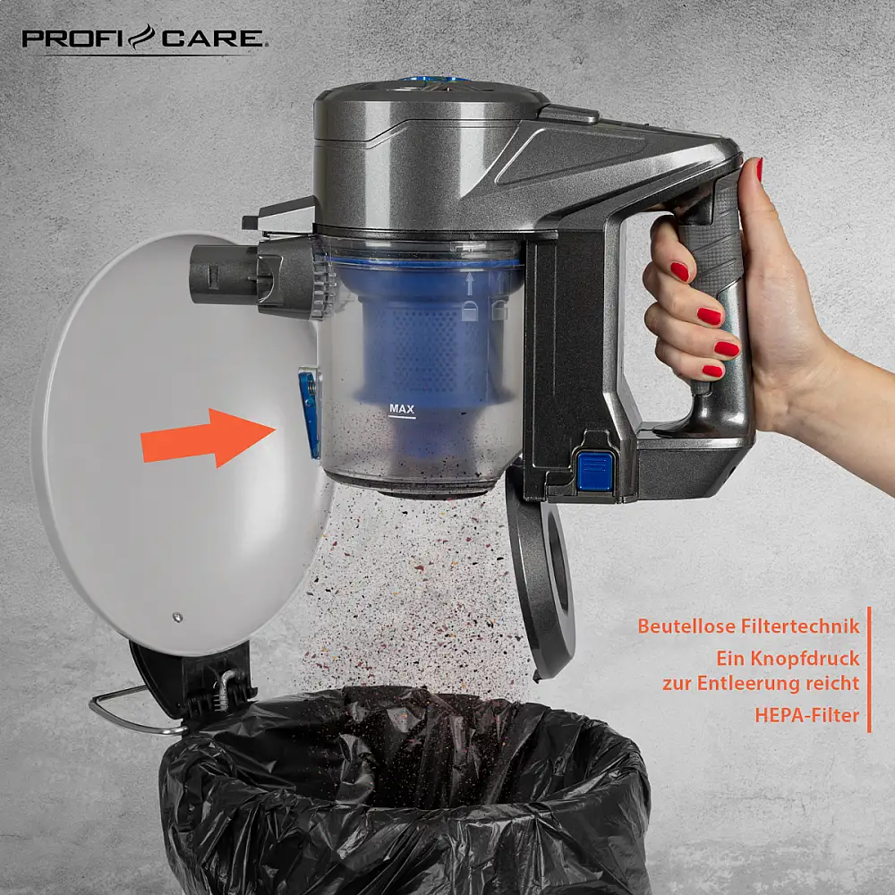 Ασύρματη Ηλεκτρική Σκούπα Δαπέδου 22.2V 2200 mAh- Ανθρακί PC-BS3036 ProfiCare