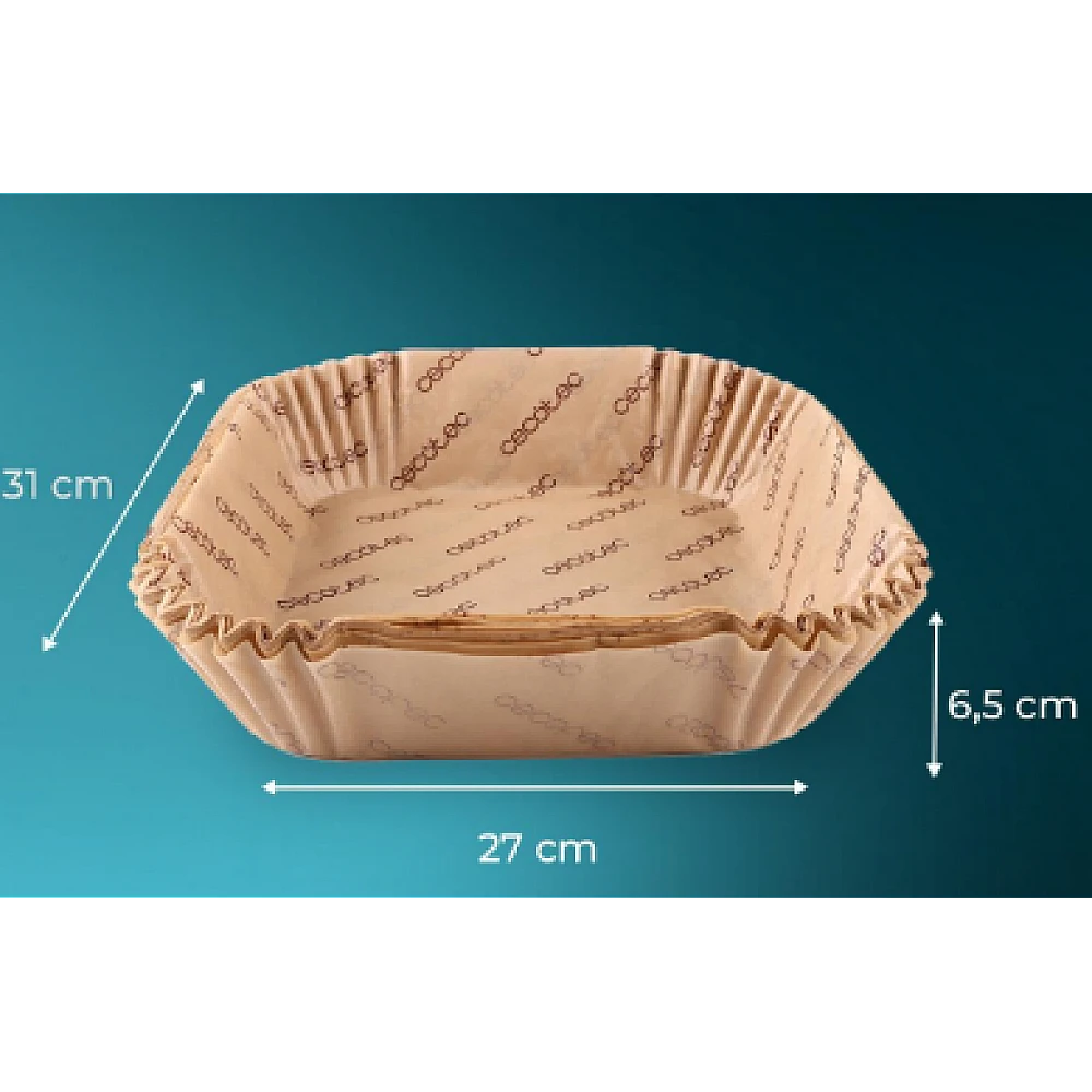 Σετ Αντικολλητικά Χαρτιά Ψησίματος για Air Fryer 9 έως 11L 31 x 27 x 6,5cm 150 τμχ CEC-101751 Cecotec