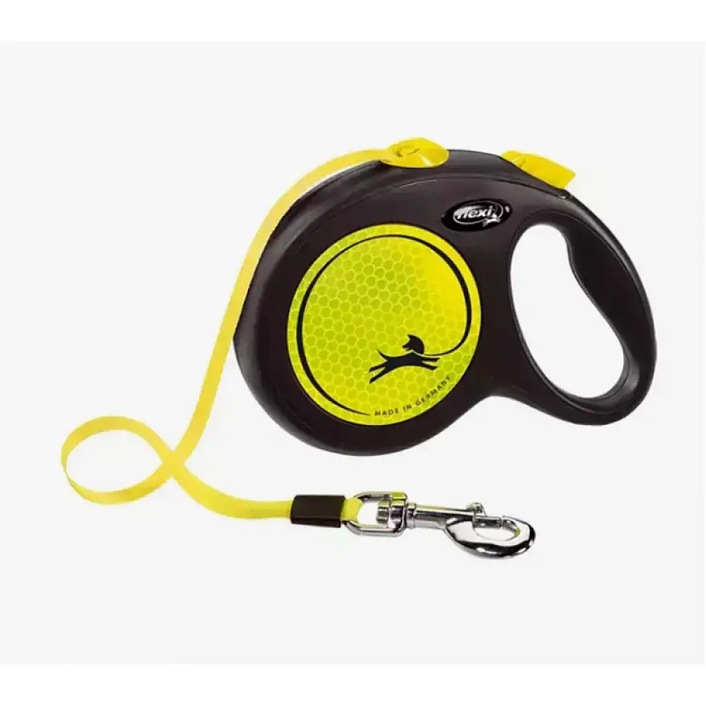 Πτυσσόμενο Λουρί/Οδηγός Σκύλου Flexi Leash New Classic M 5m εως 25kg Κίτρινο Neon 4000498031704 Flexi