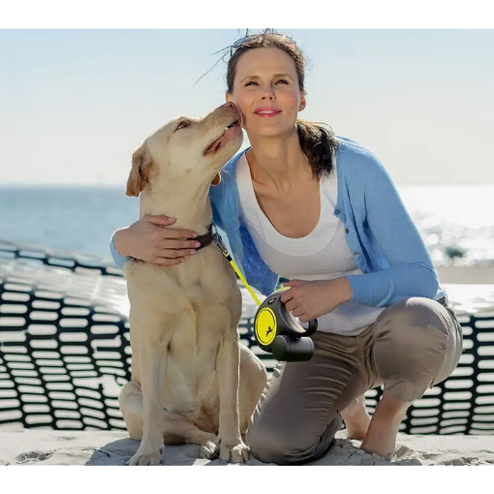 Πτυσσόμενο Λουρί/Οδηγός Σκύλου Flexi Leash New Classic M 5m εως 25kg Κίτρινο Neon 4000498031704 Flexi