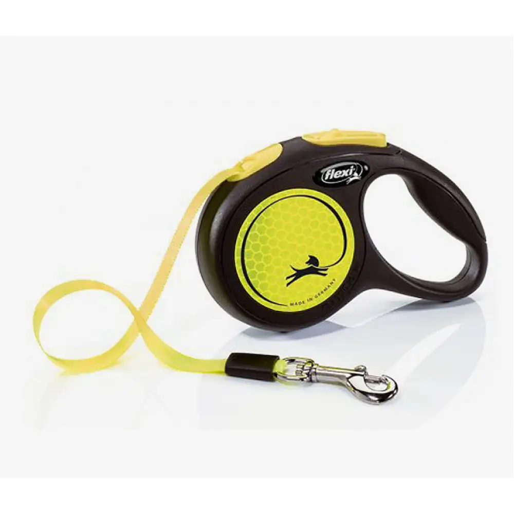 Πτυσσόμενο Λουρί/Οδηγός Σκύλου Flexi Leash New Classic M 5m εως 25kg Κίτρινο Neon 4000498031704 Flexi