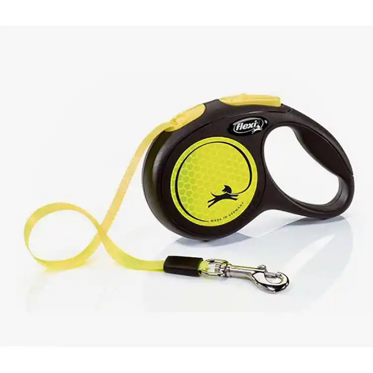 Πτυσσόμενο Λουρί/Οδηγός Σκύλου Flexi Leash New Classic M 5m εως 25kg Κίτρινο Neon 4000498031704 Flexi