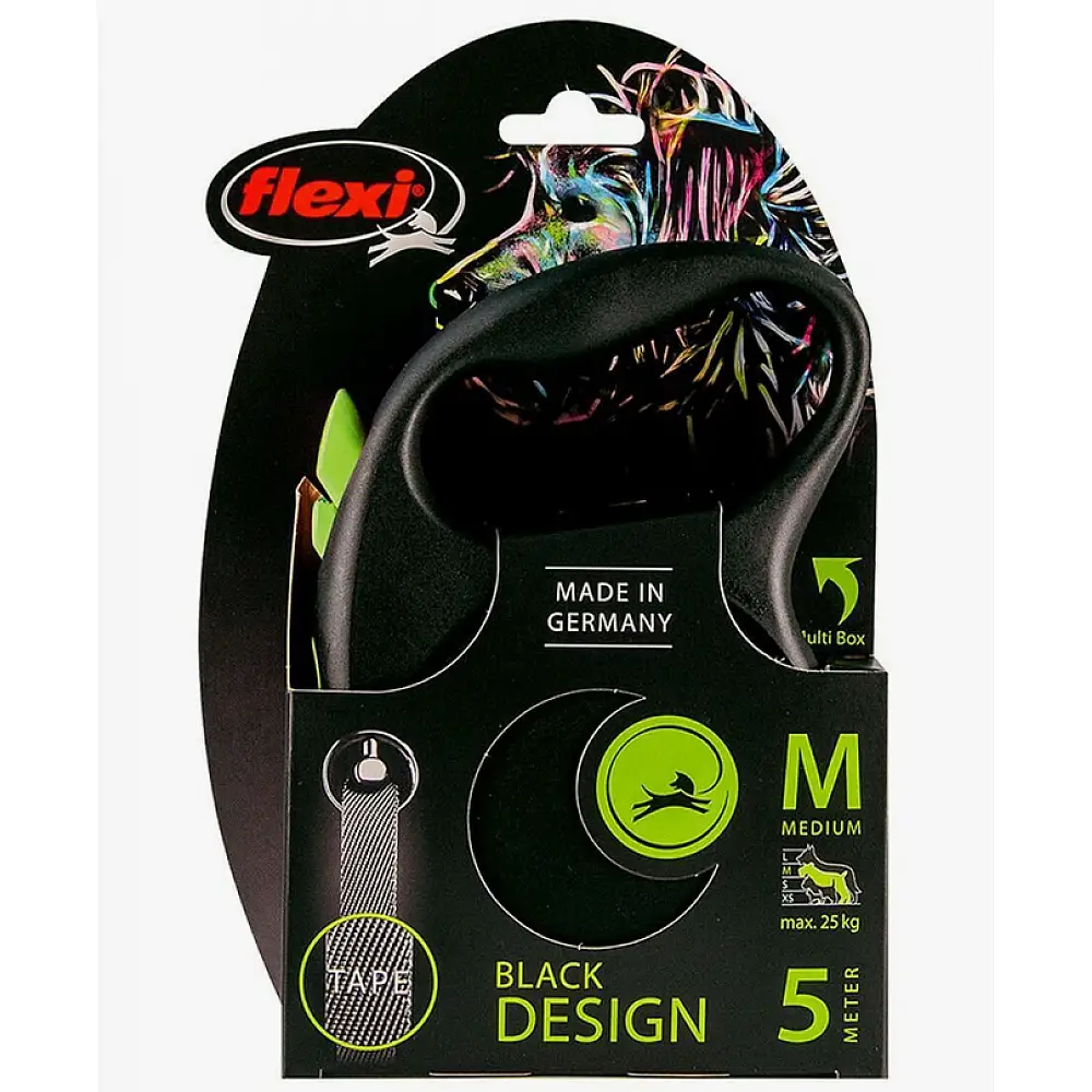 Πτυσσόμενο Λουρί/Οδηγός Σκύλου Ιμάντας 5m έως 25kg Μ Μαύρο 4000498034026 Flexi