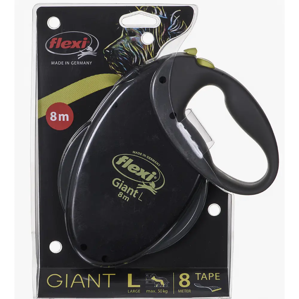 Πτυσσόμενο Λουρί/Οδηγός Σκύλου Ιμάντας 8m έως 50kg L Μαύρο 4000498015568 Flexi