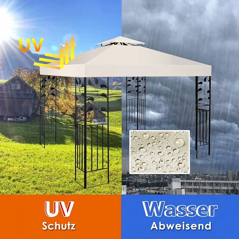 Costway Αντικαταστάσιμο Κάλυμμα Κιόσκι Βεράντας 300x300 εκ. - Αδιάβροχο και Ανθεκτικό Πολυεστέρας NP12535BE