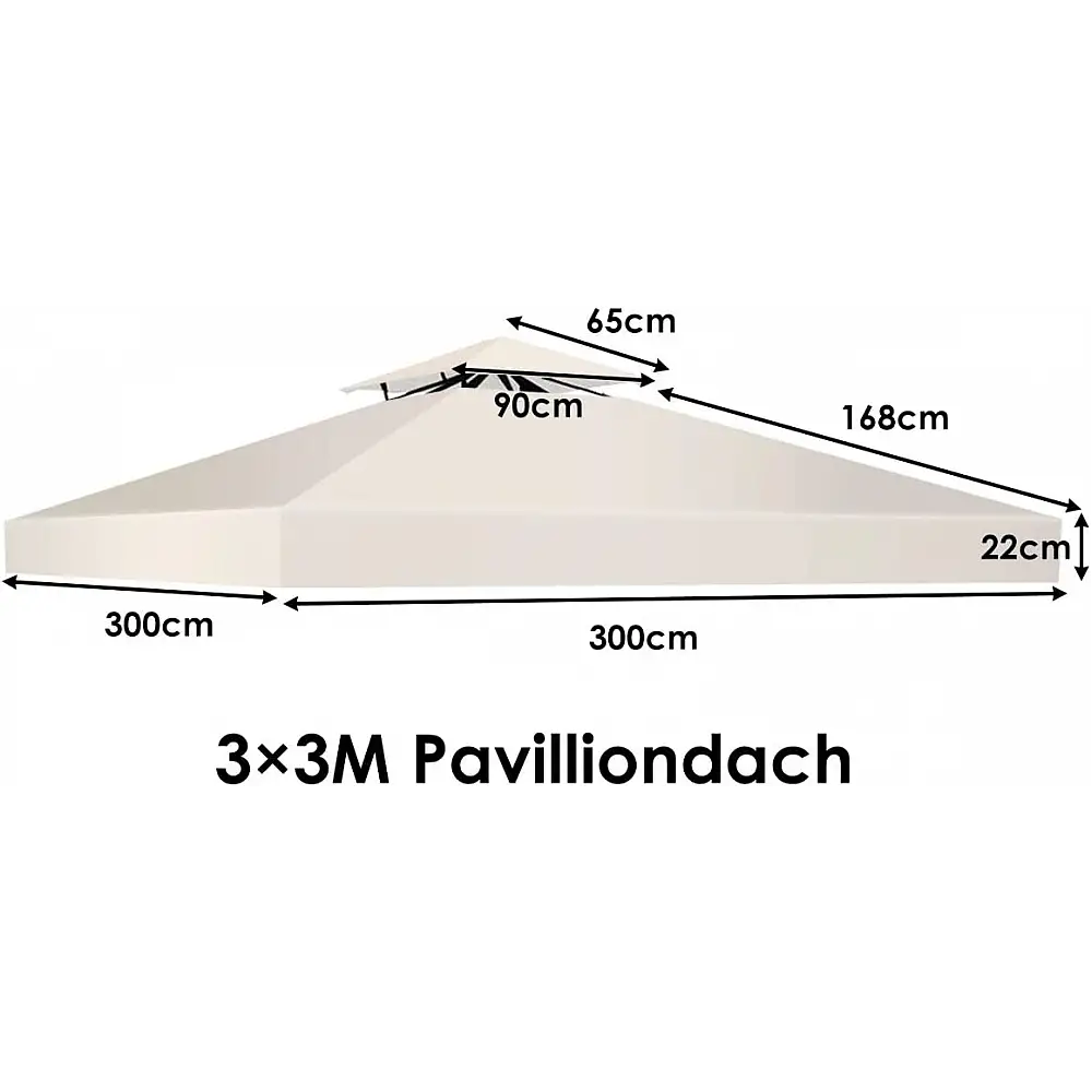Costway Αντικαταστάσιμο Κάλυμμα Κιόσκι Βεράντας 300x300 εκ. - Αδιάβροχο και Ανθεκτικό Πολυεστέρας NP12535BE