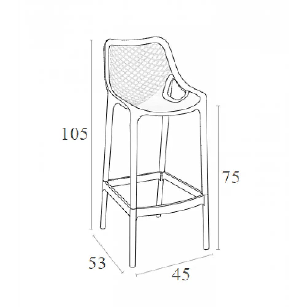 AIR 75εκ. ΣΚΑΜΠΟ DARK GREY ΠΟΛ/ΝΙΟΥ 45Χ53X105εκ.