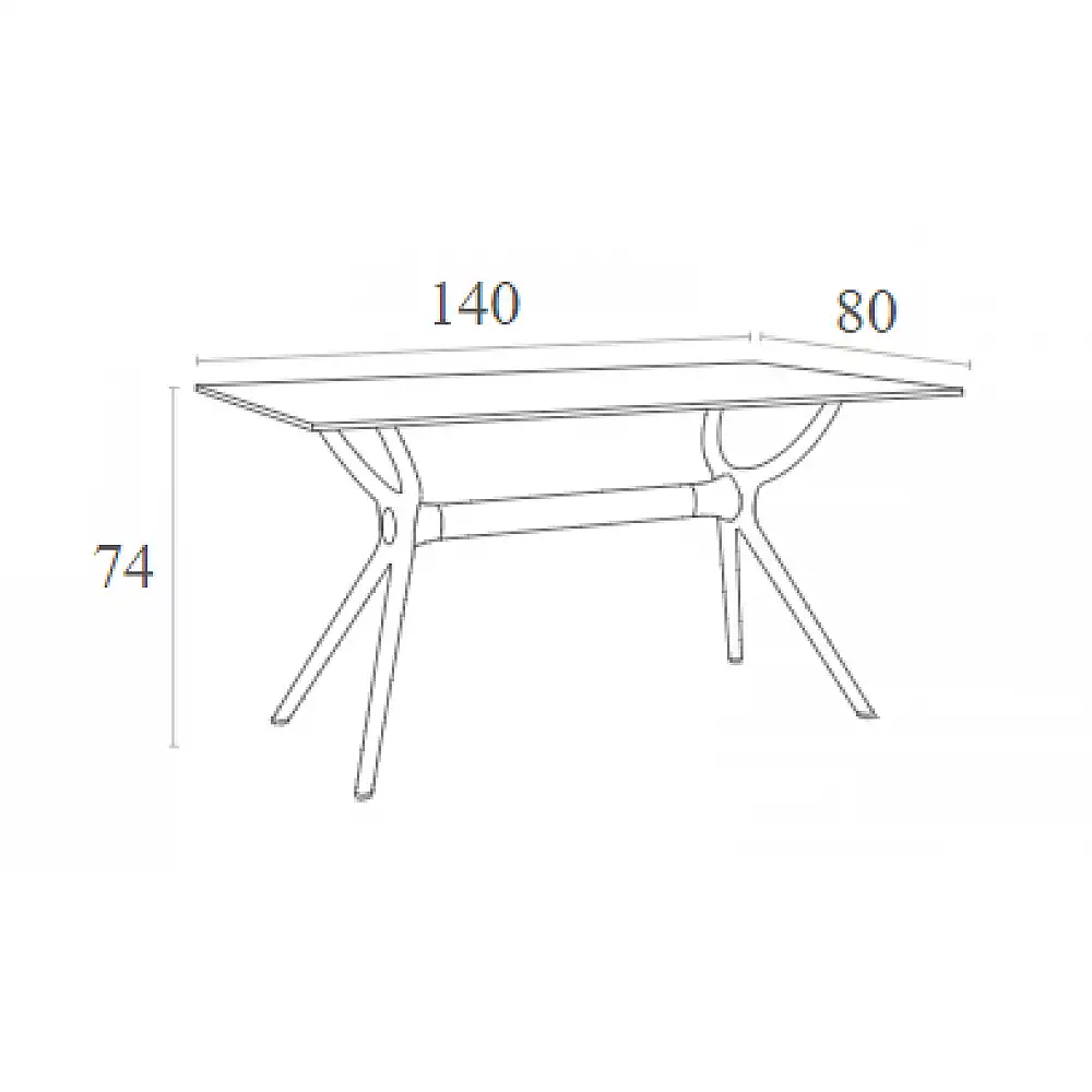AIR ΤΡΑΠΕΖΙ 140Χ80Χ74εκ. WHITE LAMINATE 12mm