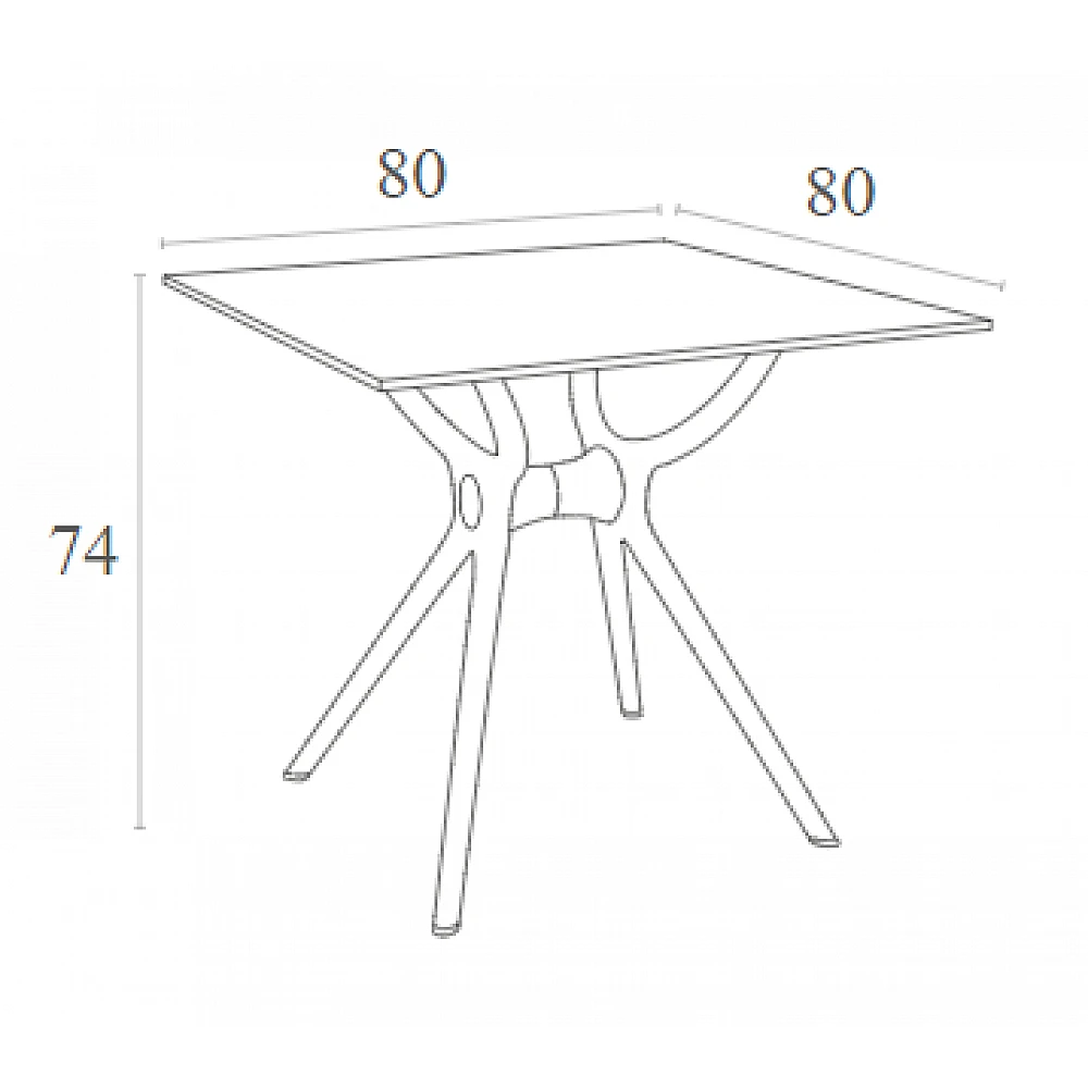 AIR ΤΡΑΠΕΖΙ 80Χ80Χ74εκ. WHITE LAMINATE 12mm AIR ΤΡΑΠΕΖΙ 80Χ80Χ74εκ. WHITE LAMINATE 12mm