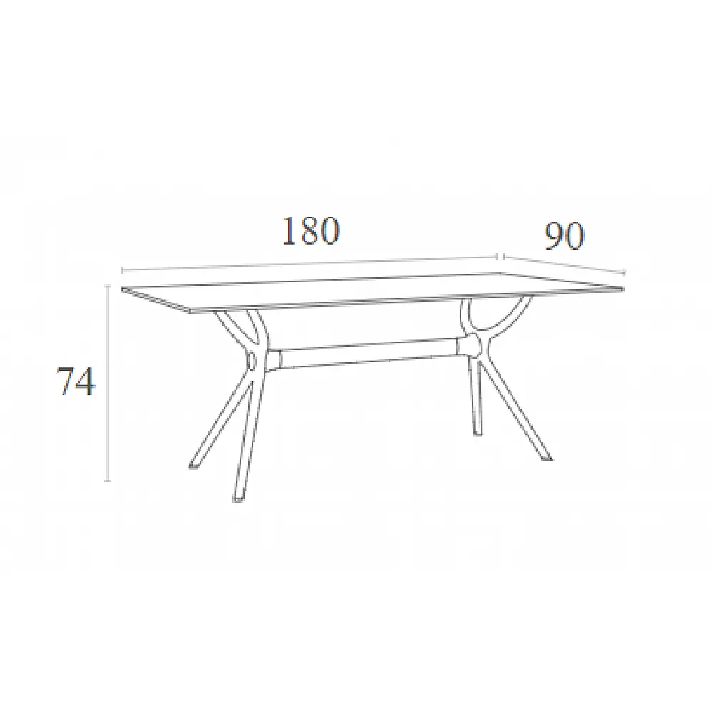 AIR ΤΡΑΠΕΖΙ 180Χ90Χ74εκ. WHITE LAMINATE 12mm