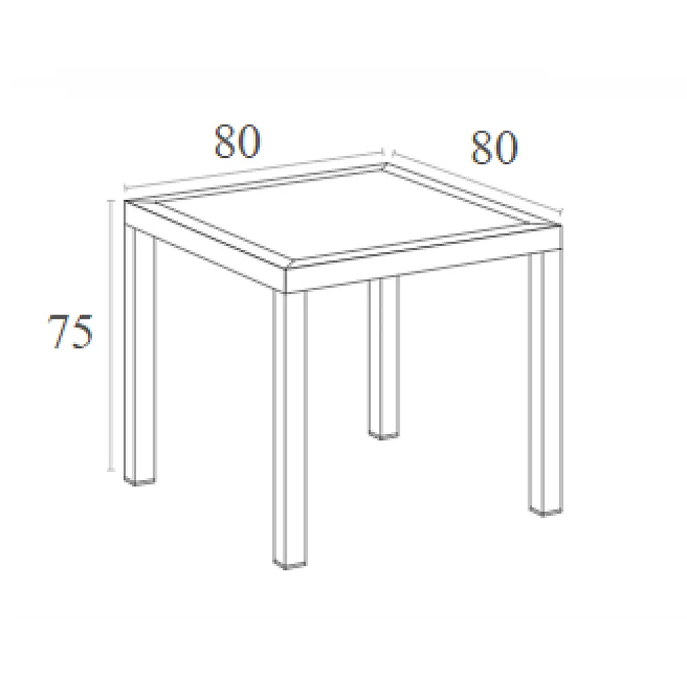 ARES ΤΡΑΠΕΖΙ 80Χ80Χ75εκ. WHITE ΠΟΛ/ΝΙΟΥ