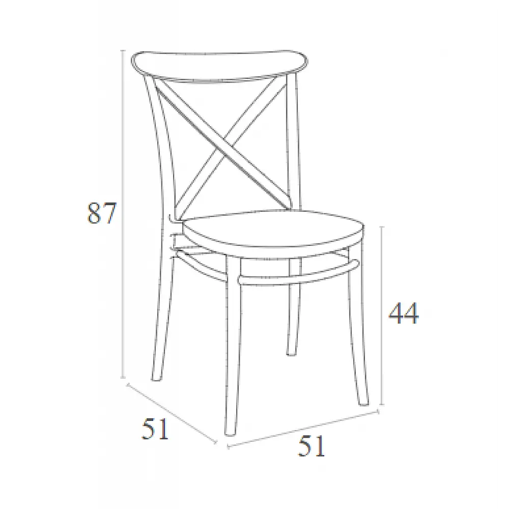 CROSS ΚΑΡΕΚΛΑ WHITE ΠΟΛ/ΝΙΟΥ 51Χ51Χ87εκ.