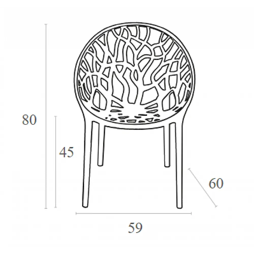CRYSTAL BLACK TRANSP. ΠΟΛΥΘΡΟΝΑ 59Χ60Χ80εκ.