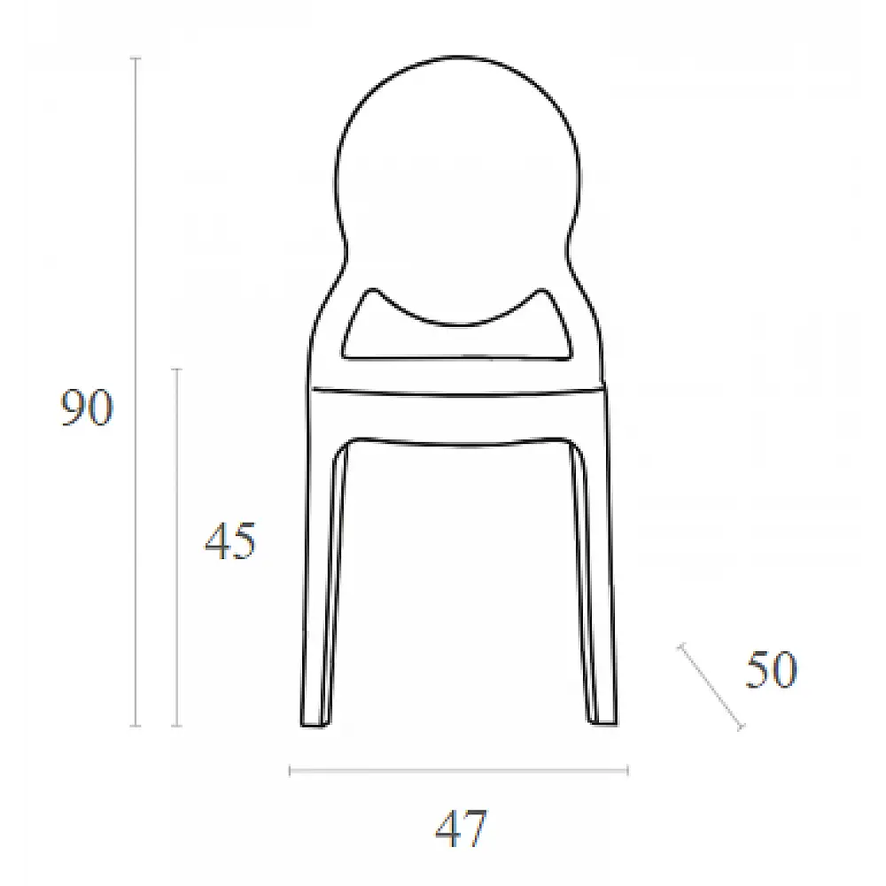 ELIZABETH GLOSSY BLACK ΚΑΡΕΚΛΑ 47X50X90εκ.
