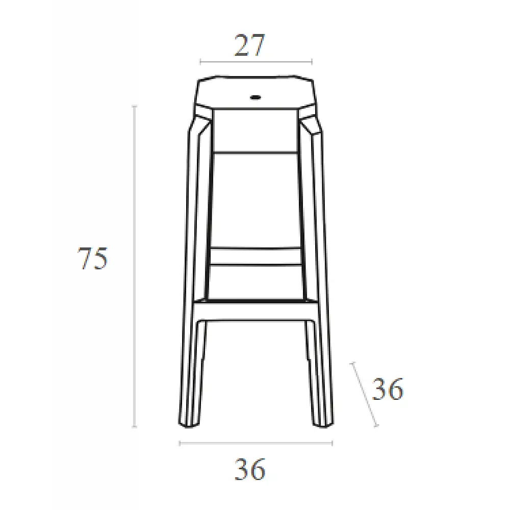 FOX 75εκ. ΣΚΑΜΠΟ BLACK TRANSP. 36X36X75εκ.