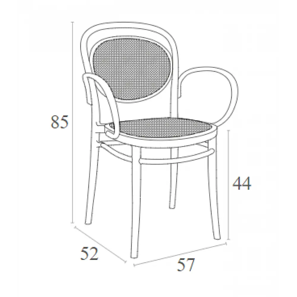 MARCEL XL MARSALA ΠΟΛΥΘΡΟΝΑ ΠΟΛ/ΝΙΟΥ 57Χ52Χ85εκ.
