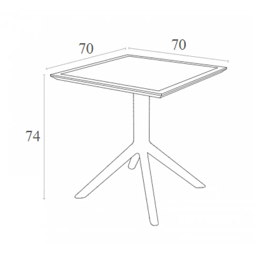 SKY TAUPE 70X70X74εκ. ΤΡΑΠΕΖΙ ΠΟΛ/ΝΙΟΥ