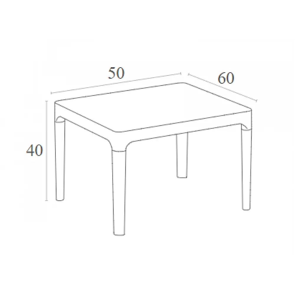 SKY WHITE 50Χ60Χ40εκ. ΤΡΑΠΕΖΙ ΠΟΛ/ΝΙΟΥ