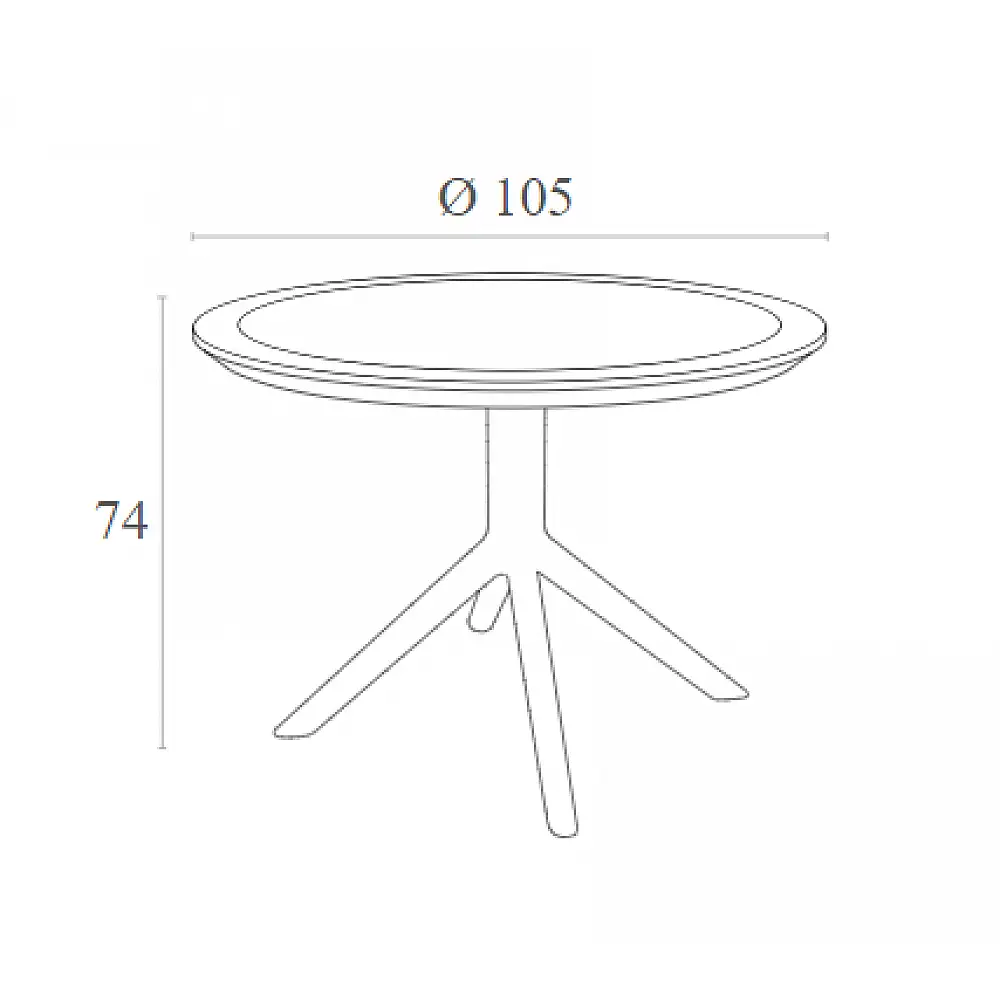 SKY BLACK Φ105X74εκ. ΤΡΑΠΕΖΙ ΠΟΛ/ΝΙΟΥ
