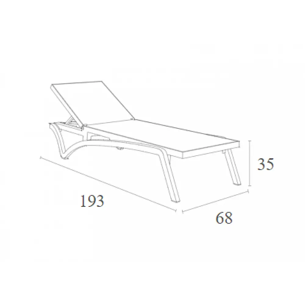 PACIFIC ΞΑΠΛΩΣΤΡΑ DARK GREY/BLACK ΠΟΛ/ΝΙΟΥ 193X68X35εκ.
