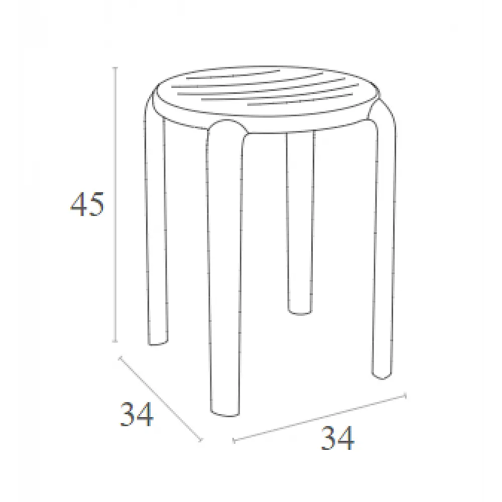 TOM 45εκ. ΣΚΑΜΠΟ BLACK ΠΟΛ/ΝΙΟΥ 34X34X45εκ.
