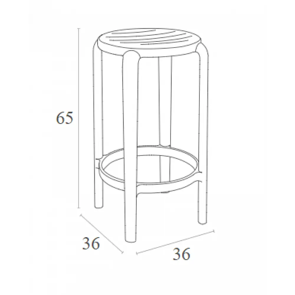 TOM 65εκ. ΣΚΑΜΠΟ OLIVE GREEN ΠΟΛ/ΝΙΟΥ 36X36X65εκ.