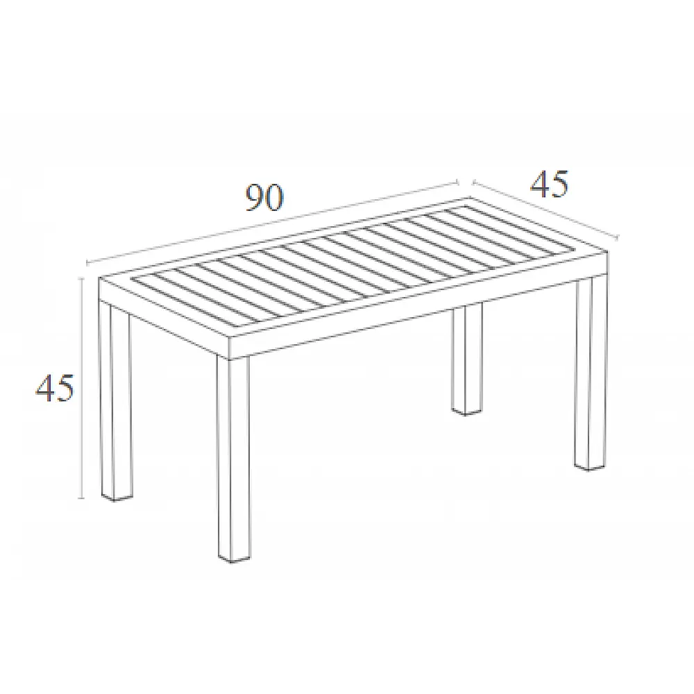 OCEAN WHITE ΤΡΑΠΕΖΙ 90Χ45Χ45εκ. ΠΟΛ/ΝΙΟΥ