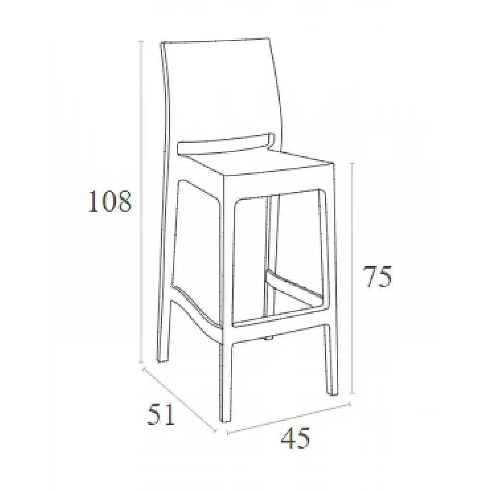 MAYA 75εκ. ΣΚΑΜΠΟ BLACK ΠΟΛ/ΝΙΟΥ 45Χ51Χ108εκ.