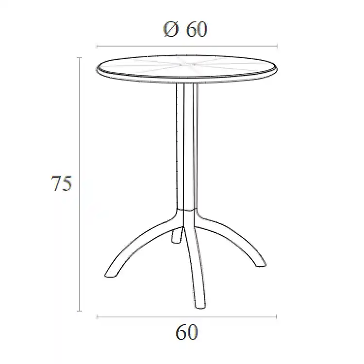OCTOPUS Φ60Χ75εκ. BLACK ΤΡΑΠΕΖΙ ΠΟΛ/ΝΙΟΥ