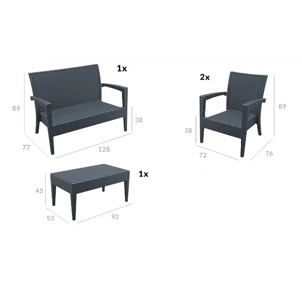 MIAMI SET WHITE ΜΕ ΜΑΞ.(1ΚΑΝ.+2ΠΟΛ+ΤΡΑΠ.92Χ53εκ.)ΠΟΛ/ΝΙΟΥ