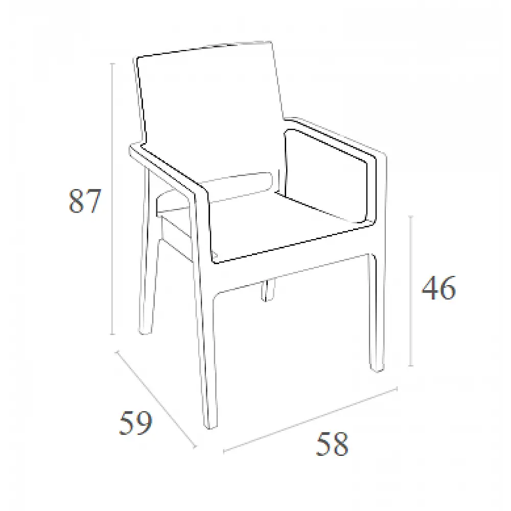 IBIZA DARK GREY ΠΟΛΥΘΡΟΝΑ ΠΟΛ/ΝΙΟΥ 58Χ59Χ87εκ.