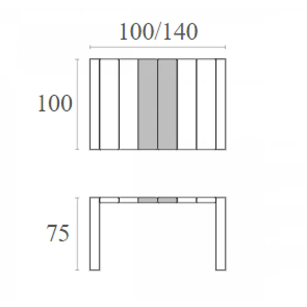 VEGAS TAUPE 100X100/140Χ75εκ. ΕΠΕΚΤ.ΤΡΑΠΕΖΙ ΠΟΛ/ΝΙΟΥ
