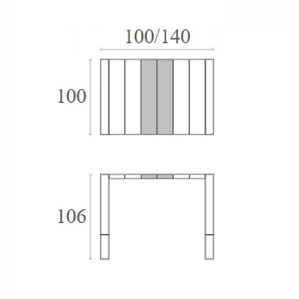 VEGAS BAR WHITE 100X100/140εκ. ΕΠΕΚΤ. ΠΟΛ/ΝΙΟΥ