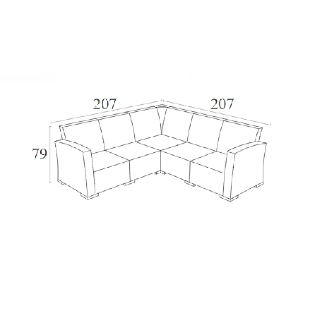 MONACO BROWN ΓΩΝΙΑ ΠΟΛ/ΝΙΟΥ 207Χ207Χ79εκ.
