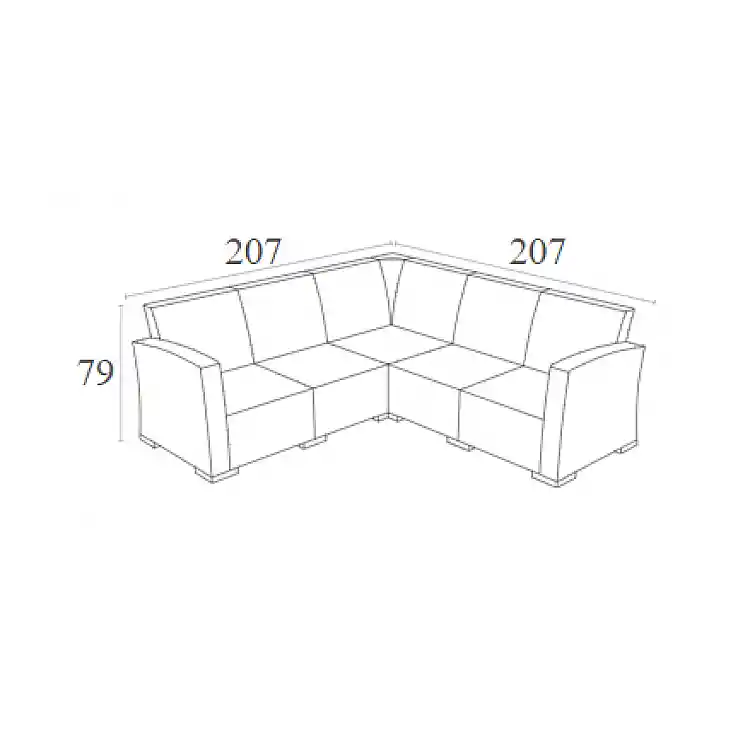 MONACO BROWN ΓΩΝΙΑ ΠΟΛ/ΝΙΟΥ 207Χ207Χ79εκ.