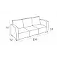MONACO DARK GREY 3ΘΕΣΙΟΣ ΚΑΝΑΠΕΣ ΠΟΛ/ΝΙΟΥ 198X79X79εκ.