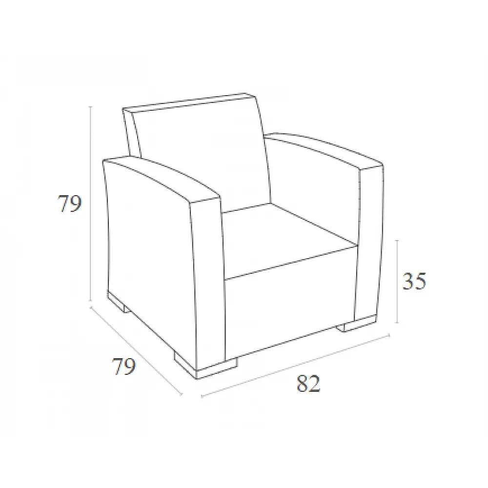 MONACO BROWN ΠΟΛΥΘΡΟΝΑ ΜΕ ΜΑΞΙΛΑΡΙ ΠΟΛ/ΝΙΟΥ 82Χ79Χ79εκ.