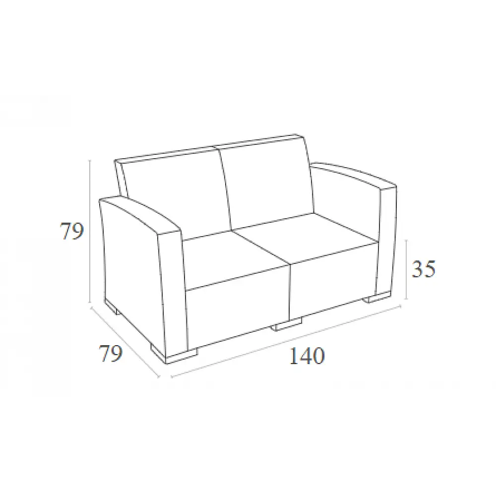 MONACO BROWN 2ΘΕΣΙΟΣ ΚΑΝΑΠΕΣ ΜΕ ΜΑΞ. ΠΟΛ/ΝΙΟΥ 140Χ79Χ79εκ.