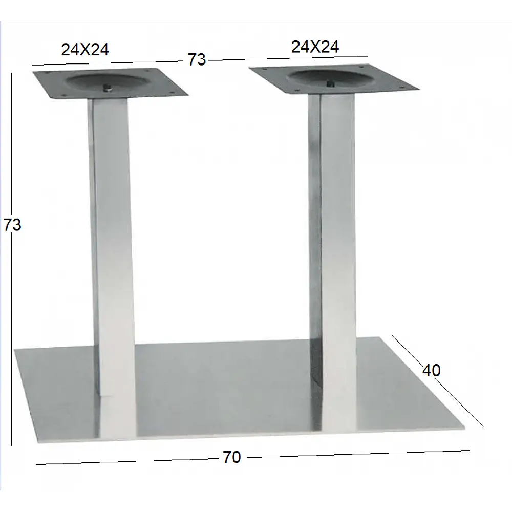 SONORA 70Χ40Χ73εκ.(Π)ΜΑΚΡ/ΝΗ ΒΑΣΗ INOX